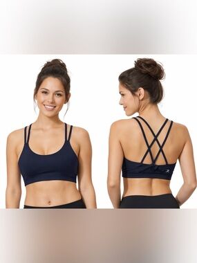 Danskin Navy Strappy Sports Bra Bralette NWT Size M